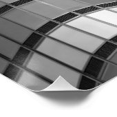 Wand van modern staal- en glasgordijn perfect poster (Hoek)