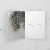 Wand van roze rozen kaart (Binnen)