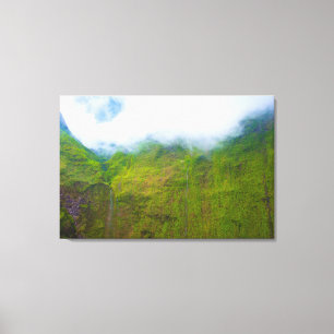 Wand van tranen, Mount Waialeale, Kauai, Hawaii Canvas Afdruk