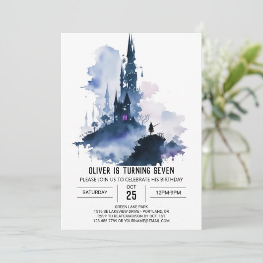 Wand Wielder Wizard Verjaardag Kaart (Staand voorkant)