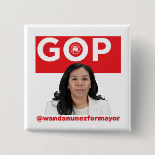 Wanda Nunez voor burgemeester Vierkante Button 5,1 Cm