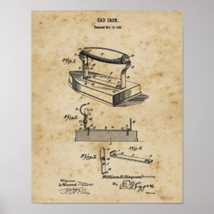 Wandbedden voor wasgoed IJzeren Blauwdruk Kunst Poster