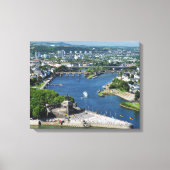 Wandbild deutsches Eck in Koblenz Canvas Afdruk (Voorkant)