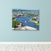 Wandbild deutsches Eck in Koblenz Canvas Afdruk (Insitu (Houten vloer))