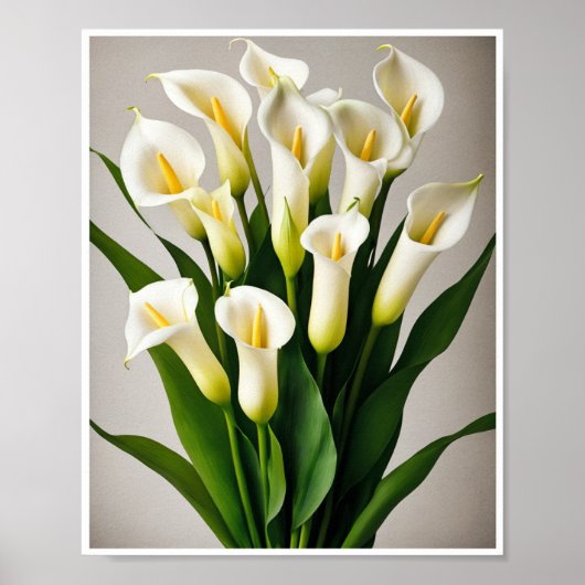 Wanddecoratie Verse Calla Lily Bloemboeket Poster (Voorkant)