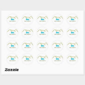 Wandel door bergen Minimalistische bergsilhouet st Ronde Sticker (Vel)