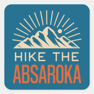 Wandel door de Absaroka-bergen Sunburst Vierkante Sticker