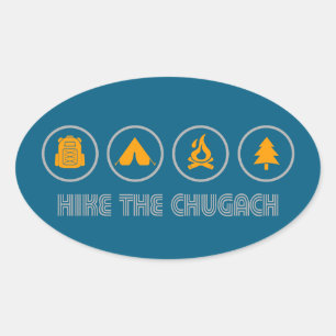 Wandel door de Chugach Mountains Alaska Ovale Sticker