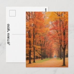 Wandel In Een Kleurrijke Herfst Park Tijdloze Kuns Briefkaart