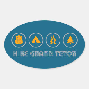 Wandel in Grand Teton National Park Ovale Sticker