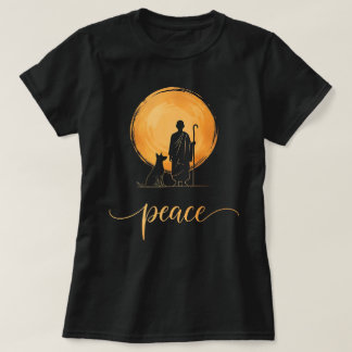 Wandel voor Vredesmonniken met Aloka Dog T-shirt