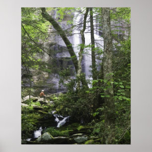 Wandelaar bewondert Falls Branch Falls Poster