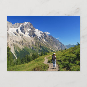wandelaar in Ferret Valley, Italië Briefkaart