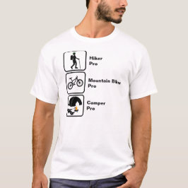 Wandelaar, mountainbiker, camper t-shirt