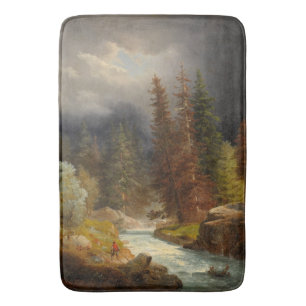 Wandelaar naast een rivier van de Torrential Badmat