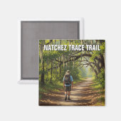 Wandelaar op Natchez Trace Trail Magneet (Voorkant / Achterkant)