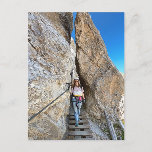 wandelaar via ferrata briefkaart (Voorkant)