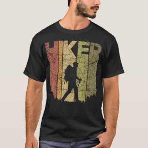Wandelaar Vintage Buiten Wandelen Retro Berg T-shirt