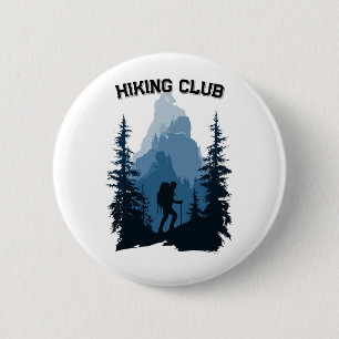 Wandelclub Berg Silhouet Avontuur Grafisch Ronde Button 5,7 Cm