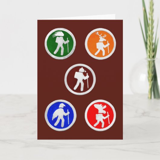 Wandelen Animal Trail Markers Bedankkaart (Voorkant)