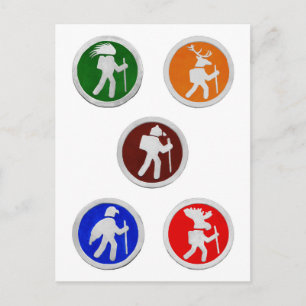 Wandelen Animal Trail Markers Briefkaart