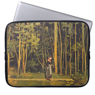 Wandelen bij de Forest Edge (door Ferdinand Hodler Laptop Sleeve