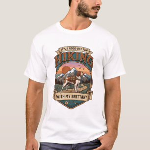 Wandelen Bretagne Hond Rugzak Bergen T-shirt