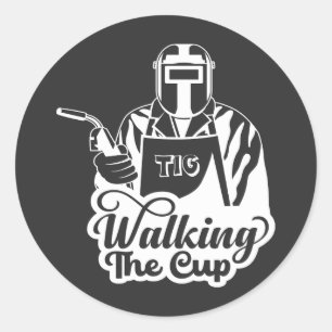 Wandelen De Beker TIG Lasser Geschenk Ronde Sticker