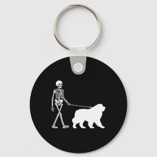 Wandelen Een Newfoundlander Hond Halloween Outfit Sleutelhanger