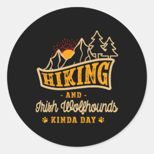 Wandelen en Ierse wolfshonden soort dag Jachthond Ronde Sticker