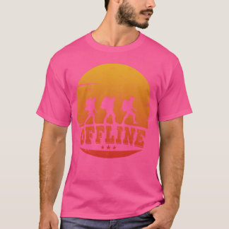 Wandelen Grappig Kamperen Offline Geen Smartphone T-shirt