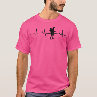 Wandelen Heartbeat ECG Alpen Bergen Boulderen Clip T-shirt