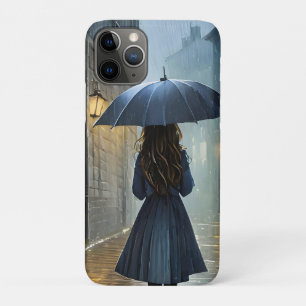 Wandelen in de regen iPhone 11 pro hoesje