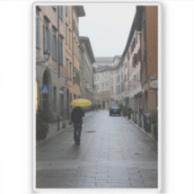 Wandelen in de regen in Bergamo