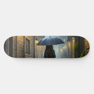 Wandelen in de regen skateboard