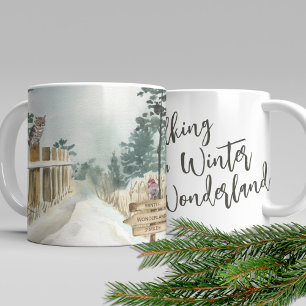 Wandelen in een winterwonderland Winterlandschap Koffiemok