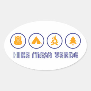 Wandelen in Mesa Verde National Park Ovale Sticker