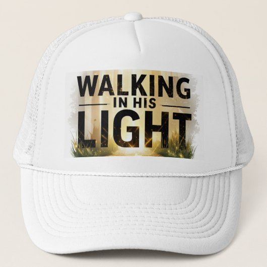 Wandelen in zijn licht - Trucker Hat Pet (Voorkant)