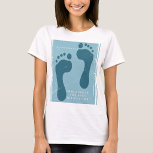 Wandelen is de beste medicijn Hippocrates citaat T-shirt