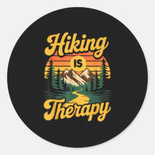 Wandelen is therapie ronde sticker