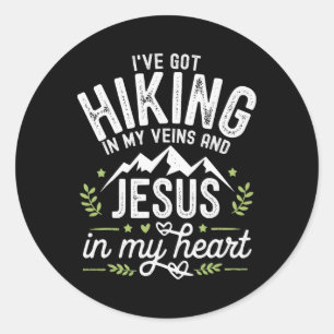 Wandelen Jezus Christus Religie Christelijke Wande Ronde Sticker