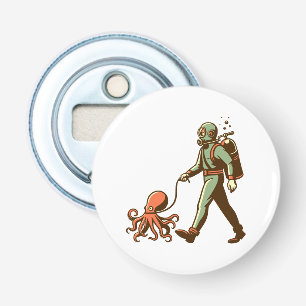 Wandelen met de octopus button flesopener