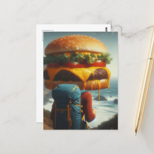 Wandelen met een cheeseburger in mijn gedachten briefkaart