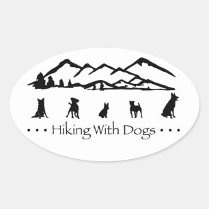 Wandelen met Honden Ovale Sticker