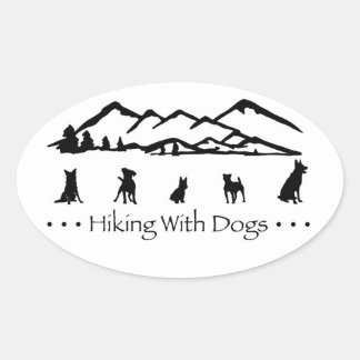 Wandelen met Honden Ovale Sticker