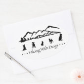 Wandelen met Honden Ovale Sticker (Envelop)
