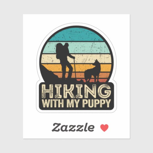 wandelen met mijn puppy sticker (Vel)