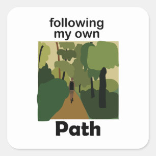 Wandelen Mijn Eigen Pad Volgen Zwerflust Vierkante Sticker