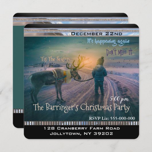 Wandelen Mijn Rendier Jaarlijks Kerstfeest Kaart (Voorkant / Achterkant)