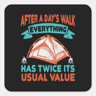 Wandelen - Na een dag wandelen Vierkante Sticker